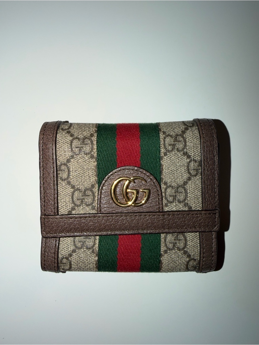 Gucci Ophidia Signature GG Canvas Wallet with Web Stripe - Brown/Tan/Red/Green